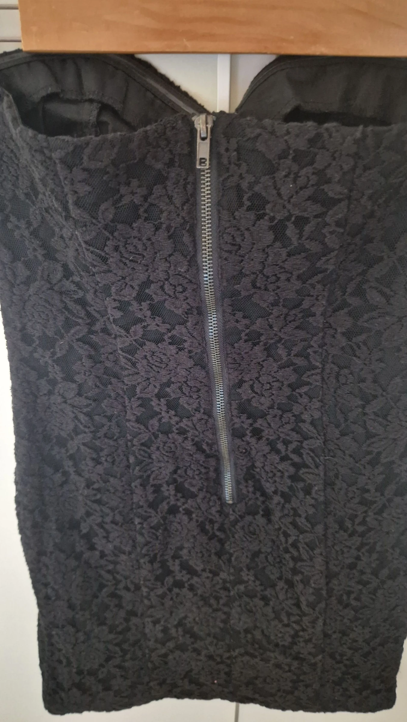 Vestido negro palabra de honor encaje Blanco M – photo 6